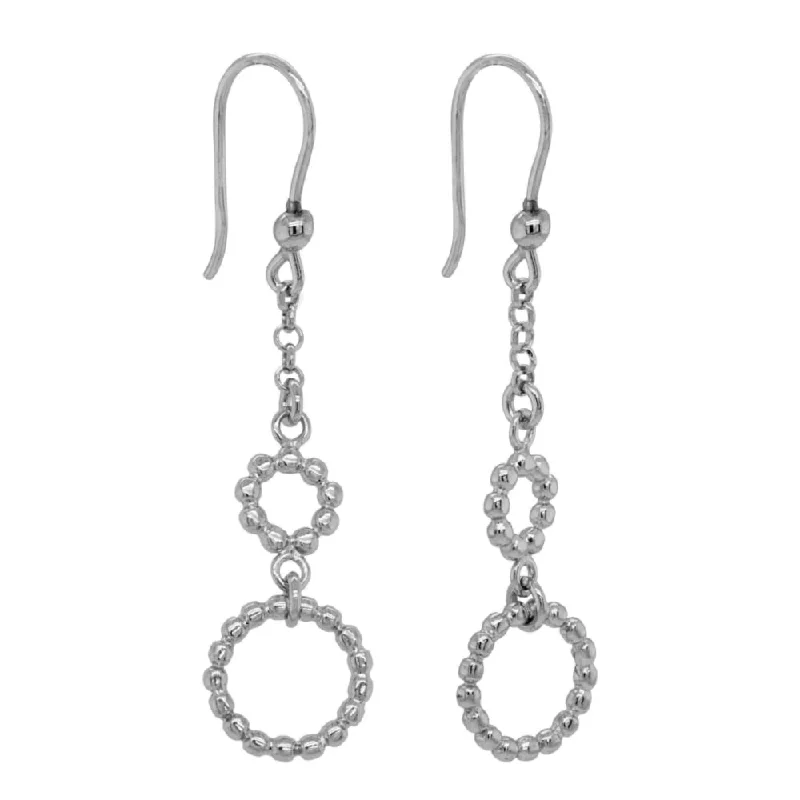 Luxe hoop earrings showcasing dazzling gemstone hoop shine -Sterling Silver Beaded Circles Dangle Earrings