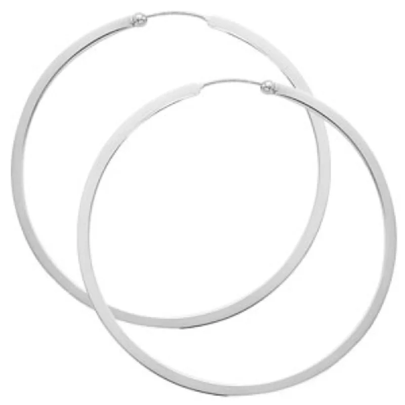 Hoop earrings with thin hoops for light wear -Sterling Silver Endless Hoop Earrings