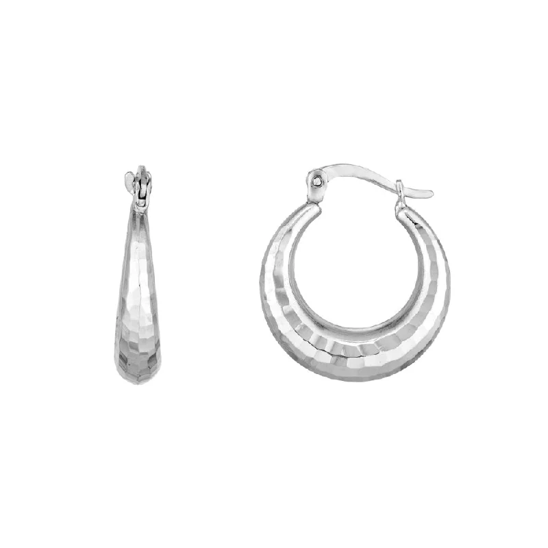 Hoop earrings inspired by oceans with blue stones -Sterling Silver Faceted Hoop Earrings