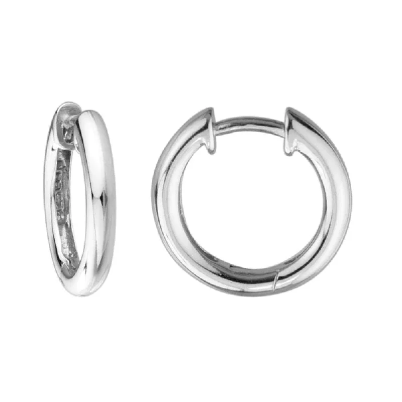 Wild hoop earrings with raw stone ear charm -Sterling Silver Huggie Hoop Earrings