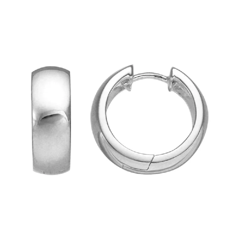 Hoop earrings featuring black onyx for dark ear contrast -Sterling Silver Huggie Hoop Earrings