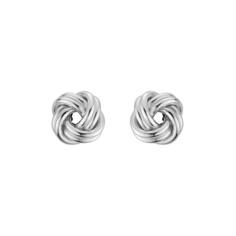 Hoop earrings perfect for casual ear accessorizing -Sterling Silver Love Knot Earrings