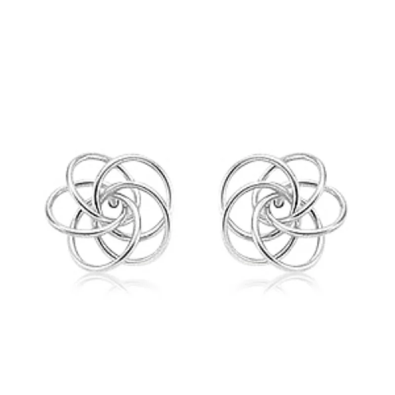 Gothic hoop earrings with dark stone ear vibes -Sterling Silver Love Knot Studs