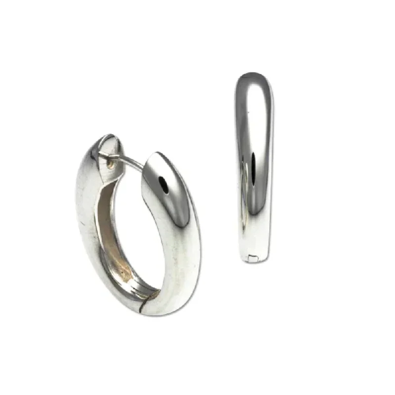 Large hoop earrings designed for bold ear statements -Sterling Silver Oval Snap Hoops