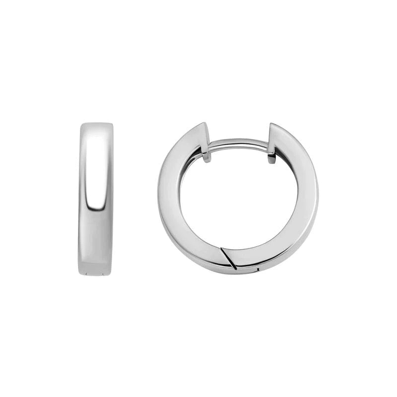 Hoop earrings inspired by vintage with stone glamour -Sterling Silver Square Edged Hoops