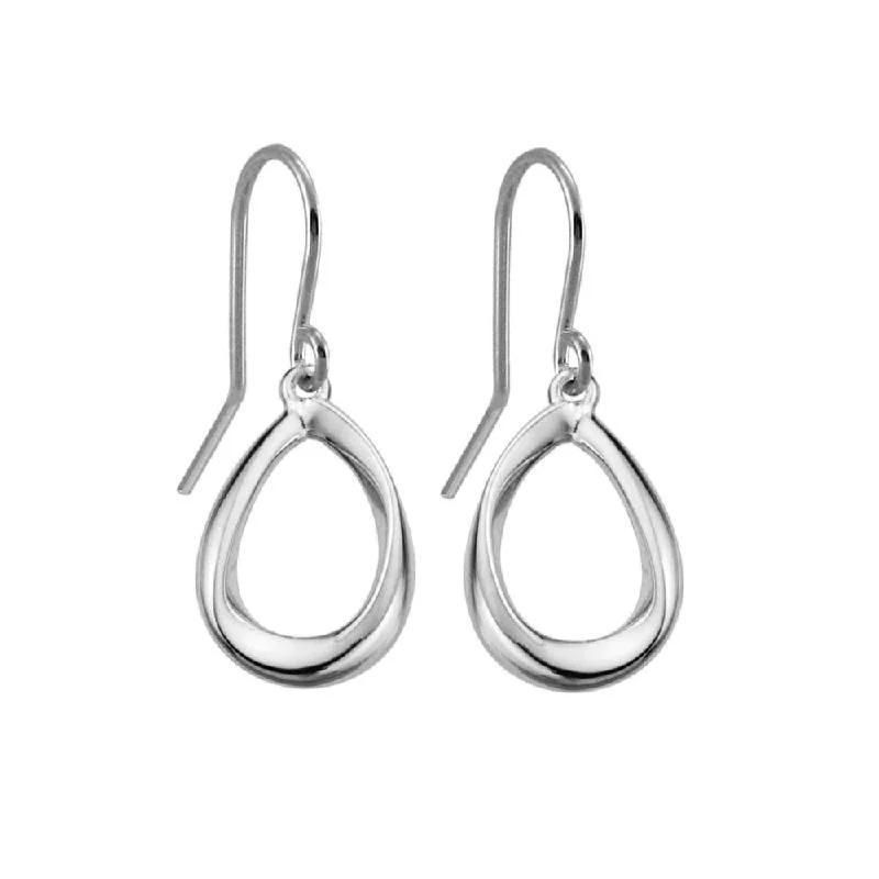 Etched hoop earrings with stone hoop detail flair -Sterling Silver Teardrop Dangle Earrings