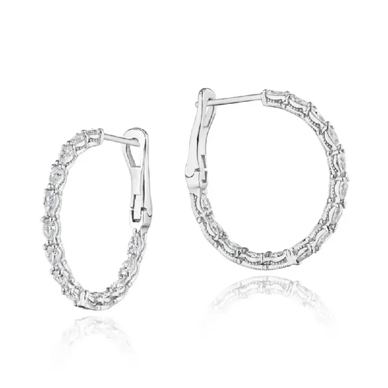 Hoop earrings featuring jade for green ear serenity -Tacori Stilla Large Hoop Earrings in 18k Gold