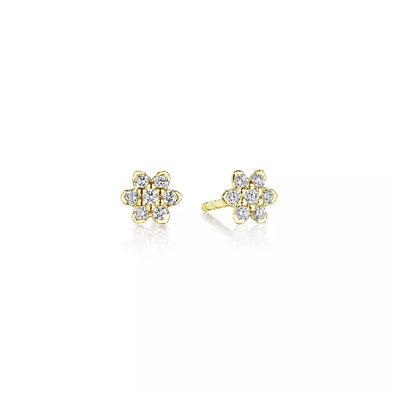 Oversized hoop earrings with bold stone hoop designs -Verragio 18K Gold Ministar Diamond Studs