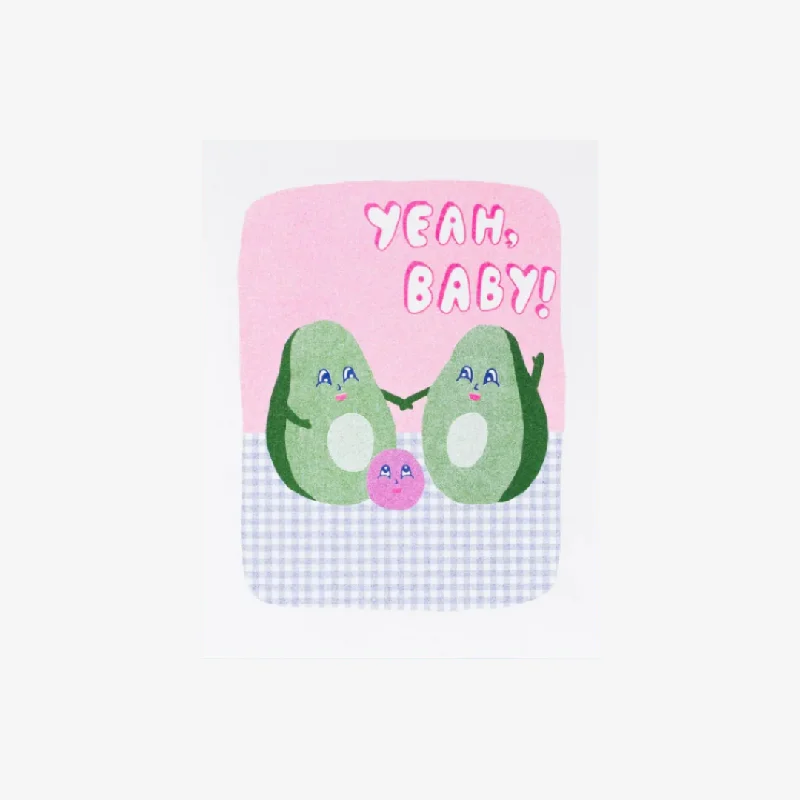 Budget hoop earrings under fifteen dollars for gifts -Yeah Baby Avocado Card