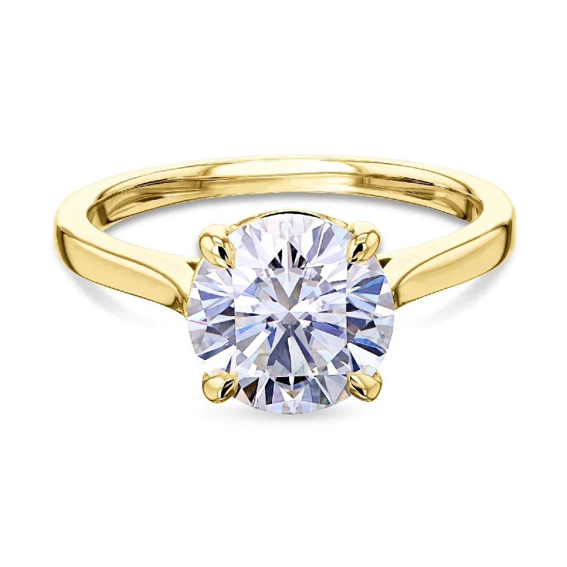 Rings featuring moonstone for mystical finger brilliance -1.9ct Round Moissanite Solitaire Ring