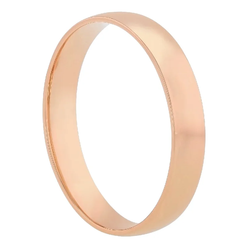 Secure rings with set stones for lasting wear -14K Rose Gold High Polish Band, 4MM