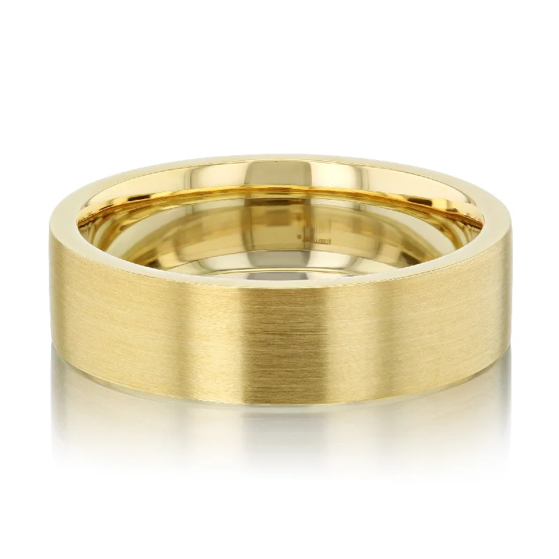 Curved rings perfect for matching with other bands -6 mm Satin Matte Gold