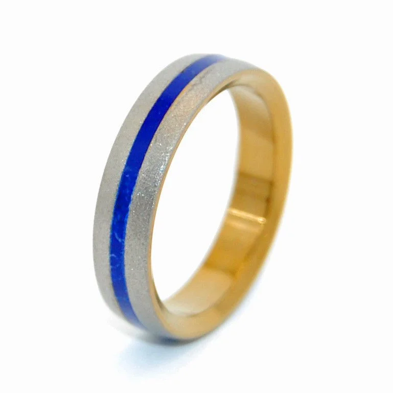 Rustic rings with hammered bands for textured flair -Heart Full Of Love | Men's Sodalite Stone & Titanium Wedding Ring