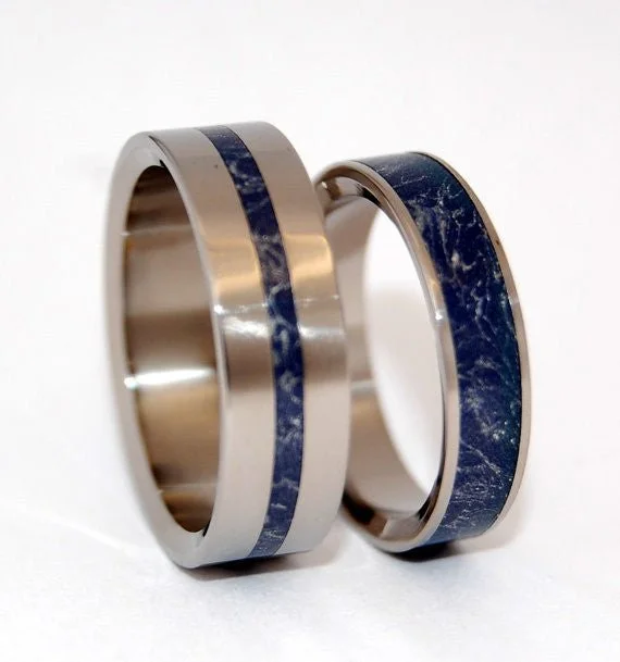 Rings featuring flexible bands for comfy finger fit -A Little Of You In Me | M3 &titanium Wedding Ring Set