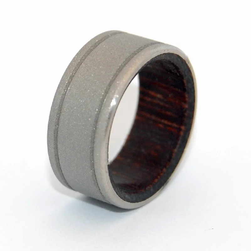 Bold rings with striking shapes for finger flair -Walk In The Wenge Woods | Men's Wenge Wood & Titanium Wedding Ring