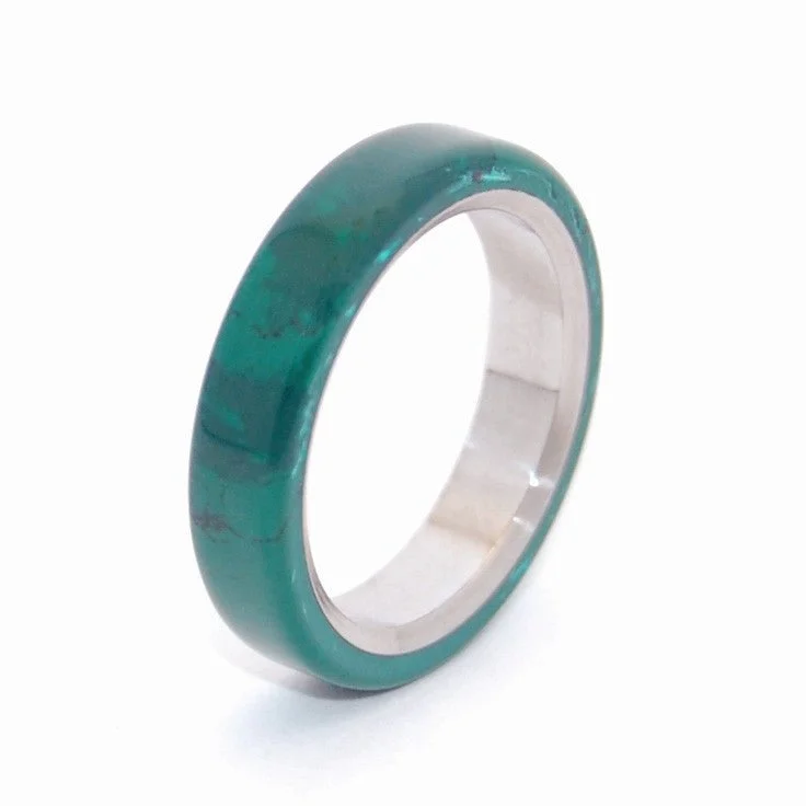 Rings inspired by flora with gemstone flower details -All I Want Is You And Jade | Men's Jade & Titanium Wedding Ring