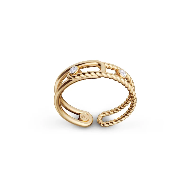 Rings perfect for gifting with brilliant stone shine -Elements N°9 18K Gold Ring w. Diamonds