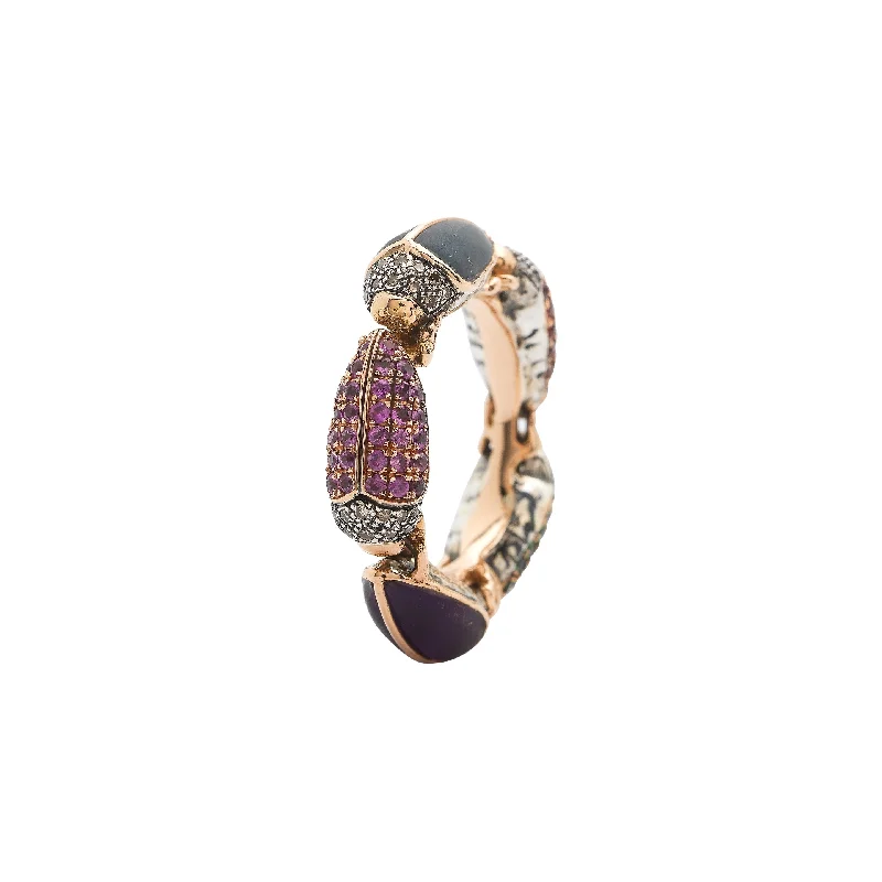 Sleek rings ideal for subtle daily finger elegance -Scarab Eternity 18K Rose Gold Ring