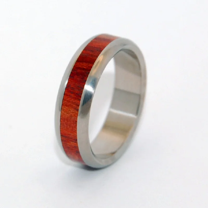 Rings featuring kyanite for rare blue finger beauty -Bloodwood Oath | Men's Bloodwood & Titanium Wedding Ring