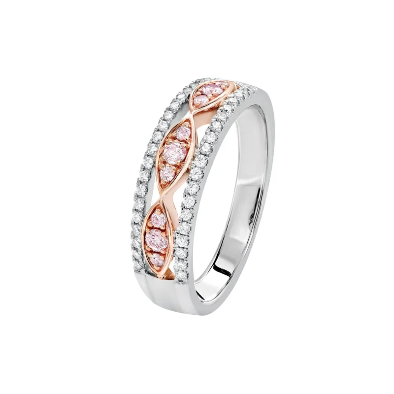 Twisted rings with woven bands for artistic beauty -Blush Kaila Ring