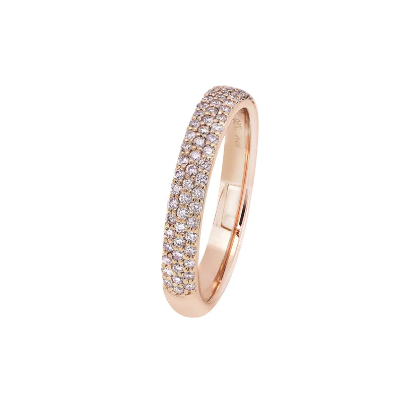 Slim rings for stackable finger fashion combinations -Blush Sugar Wedding Band