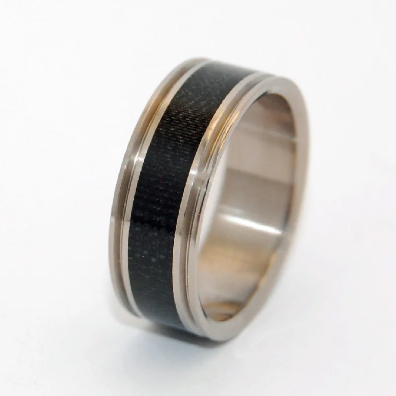 Sculpted rings with carved bands for finger art -Carbon Fiber Man | Men's Carbon Fiber & Titanium Wedding Ring