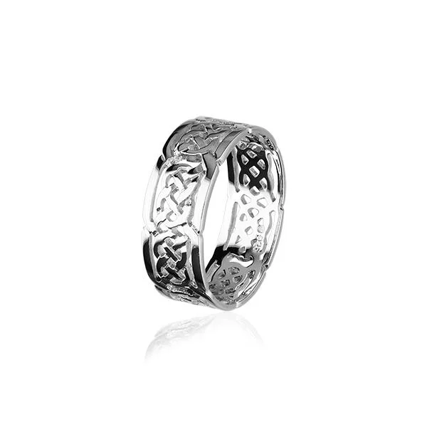 Affordable rings under fifteen dollars for quick gifts -Celtic Knotwork Ring - R132 - 8mm - Silver or Gold