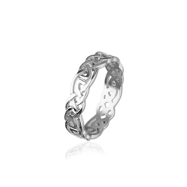 Silver rings offering budget sparkle for every finger -Celtic Knotwork Ring Silver or Gold - XR129 - 7mm R-Z