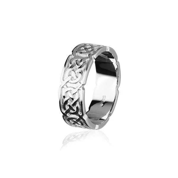 Curved rings perfect for matching with other bands -Celtic Ring in Silver or Gold - XXR126 10mm Sizes Z1-Z5