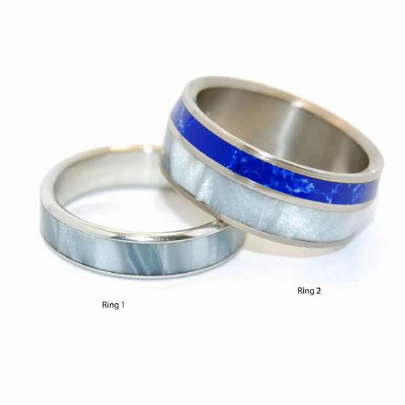 Light rings ideal for everyday finger comfort wear -We'll Always Be In The Beautiful Space Below The Fog | His And Hers Titanium Wedding Ring Set