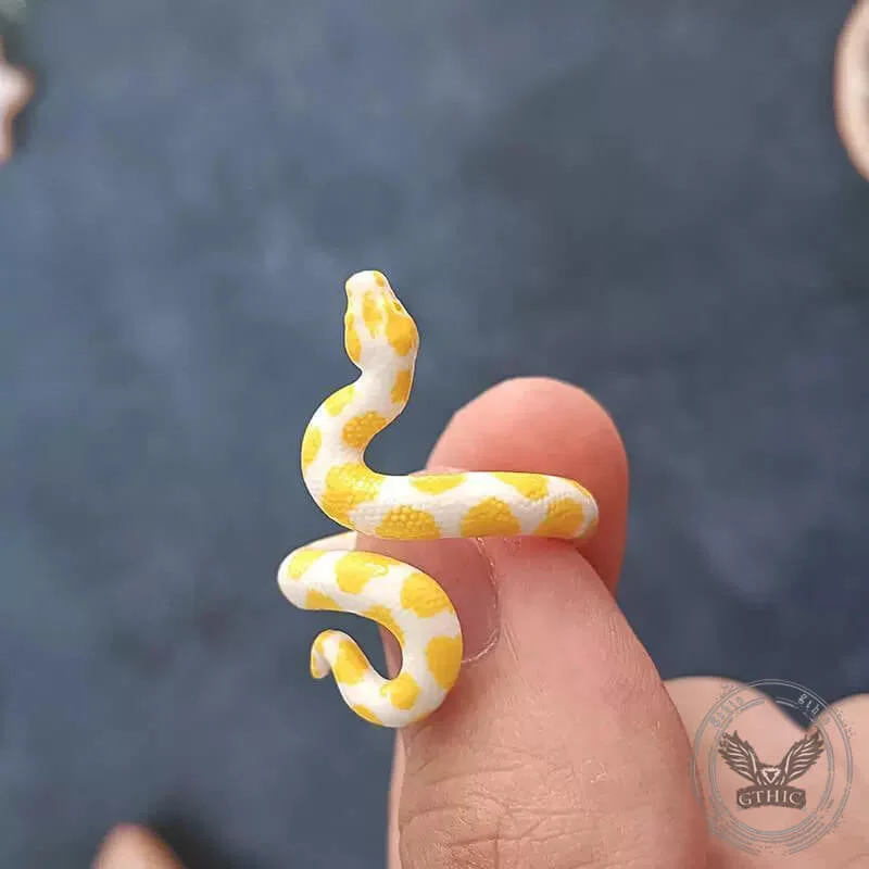 Rings featuring sunstone for warm gemstone shine -Corn Hognose Snake Alloy Adjustable Animal Ring