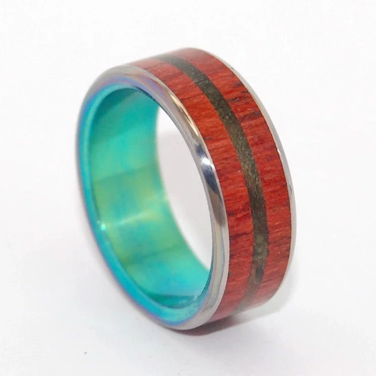 Quartz rings with clear stones for finger elegance -Escape With Me | Men's Wood Wedding Ring