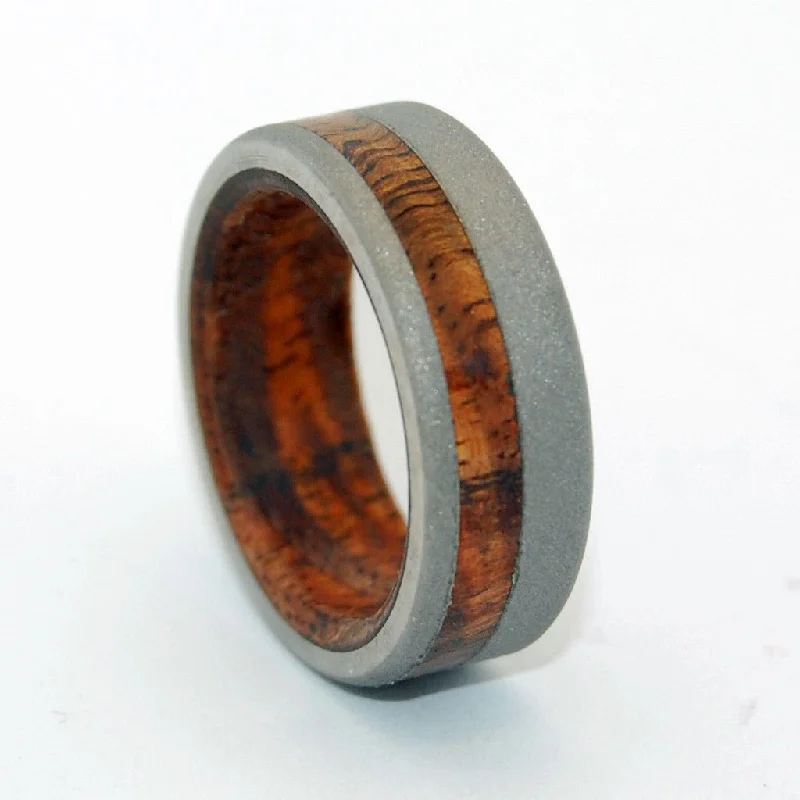 Rings inspired by vintage with gemstone finger charm -All You Need | Men's Hawaiian Koa Wood & Titanium Wedding Ring