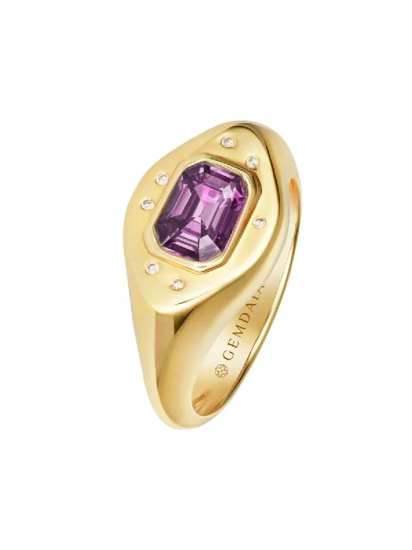 Rings perfect for gifting with brilliant stone shine -Purple Sapphire 14K Gold Signet Ring