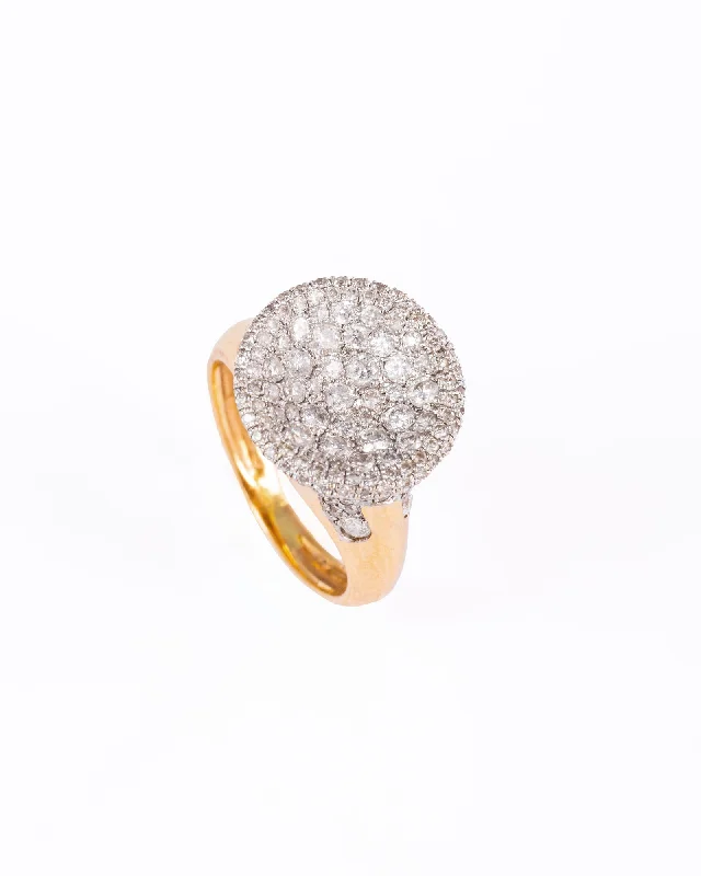 Rings with thin bands for light finger wear -Champagne 18K Gold, Whitegold or Rosegold Ring w. Diamonds