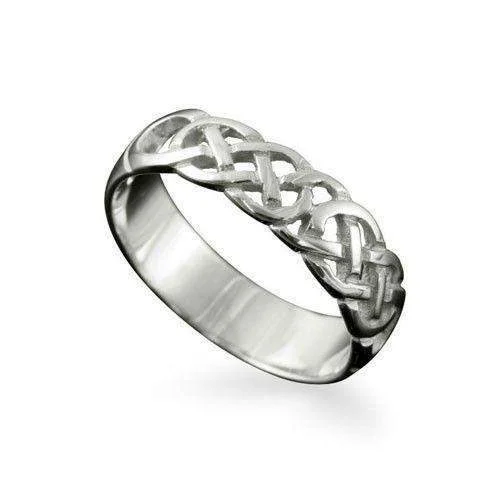 Rings made with eco-conscious stones for sustainability -Havra Celtic Ring in Silver, Gold, Platinum - Shetland-R126 J-Q