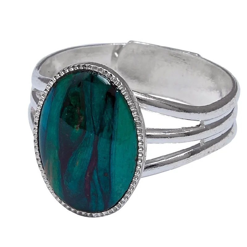 Rings featuring agate for natural banded finger beauty -Heather Medium Oval Ring - HR2