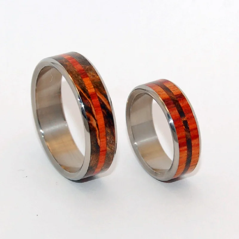 Affordable rings under fifteen dollars for quick gifts -How Quickly | Maple Wood Wedding Ring - Unique Wedding Ring Set