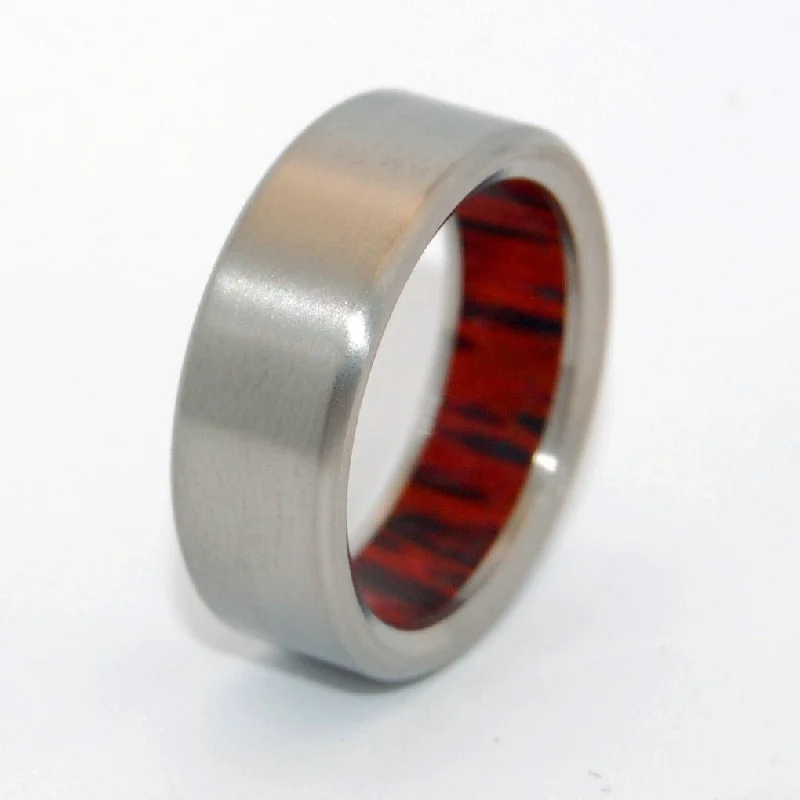 Rings crafted with recycled gems for green vibes -Humble Palm | Men's Red Palm Wood & Titanium Wedding Ring