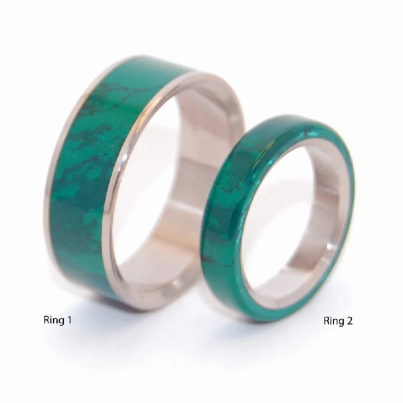 Rings featuring moonstone for ethereal finger radiance -Jade Set | Jade Stone & Titanium Wedding Ring Set