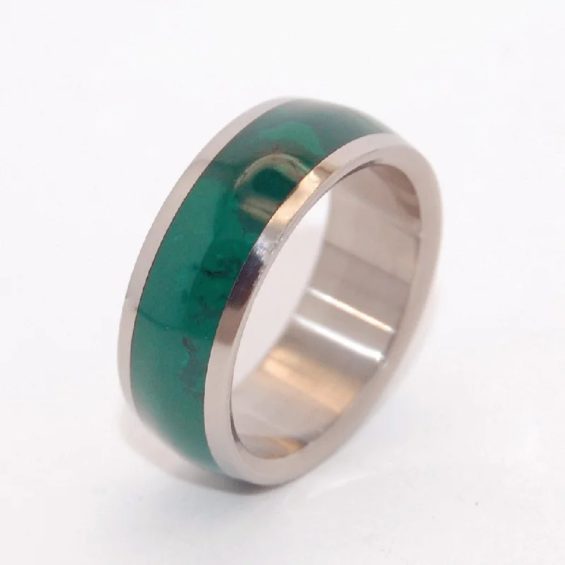 Gothic rings with dark stones for finger drama -Jade Empire | Men's Jade & Titanium Unique Wedding Ring