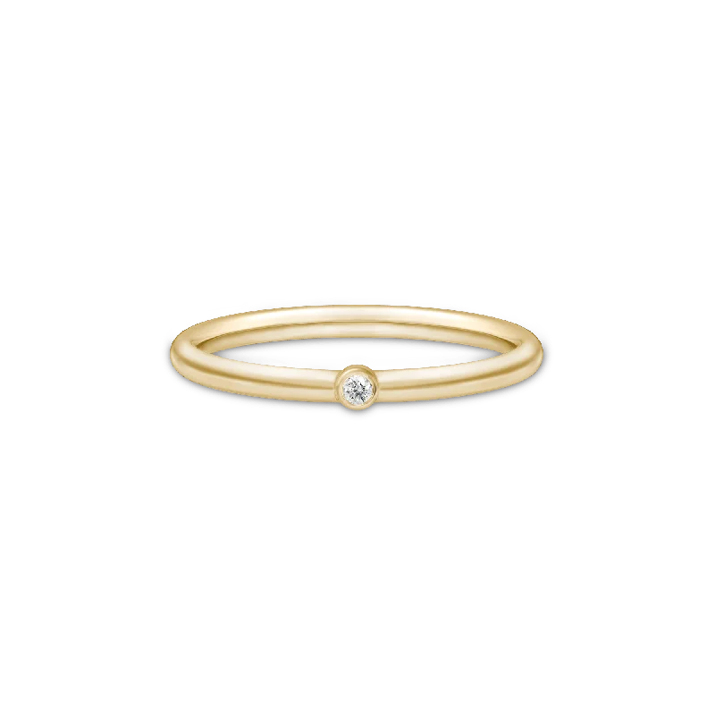 Rings perfect for teens with trendy stone designs -Purity 14K Gold Ring w. Diamond