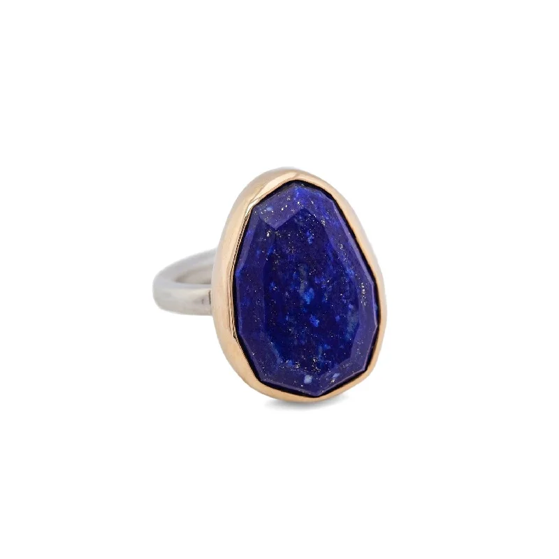 Vibrant rings with mixed gemstones for finger fun -Lapis Ring