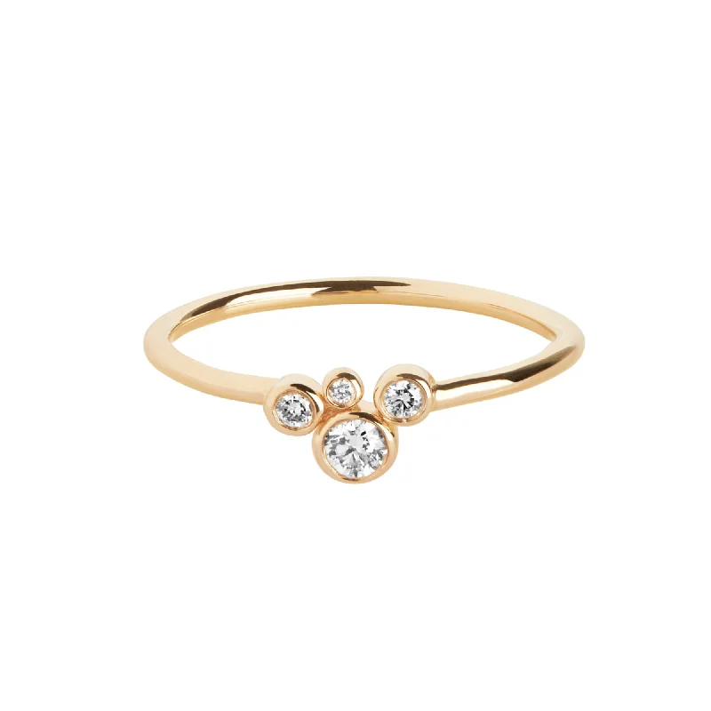 Rustic rings with hammered bands for textured flair -Elena 14K Gold Ring w. Lab-Grown Diamonds