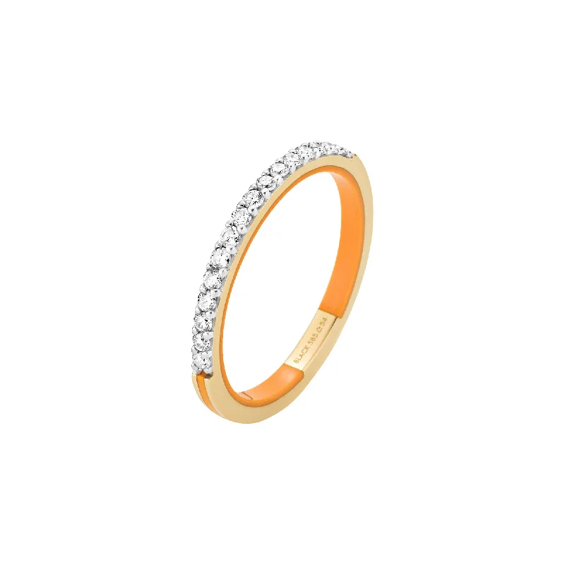 Large rings designed for striking finger presence -Sunset Boulevard Orange 14K Gold Ring w. Lab-Grown Diamonds