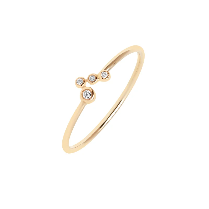 Open rings with airy bands for finger style -Valerie 14K Gold Ring w. Lab-Grown Diamonds