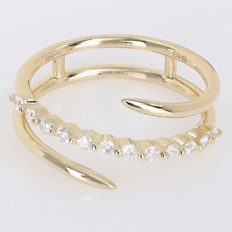 Rings perfect for romance with sweet stone details -Miadora 1/4ct TDW Diamond Coil Ring in 10k Yellow Gold