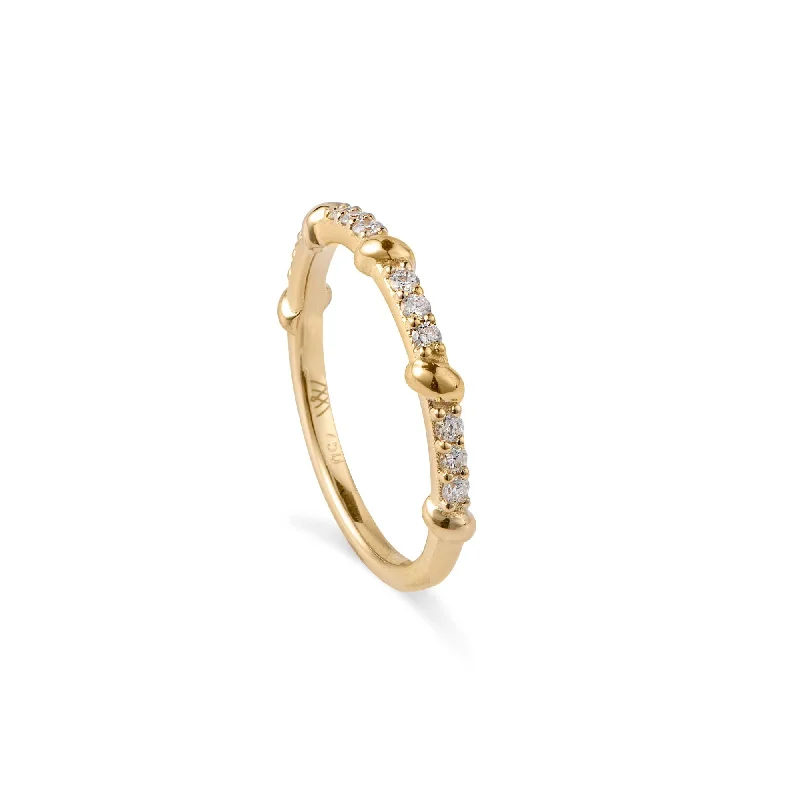 Artisan rings perfect for unique handcrafted beauty -Diamond Rope 18K Gold Ring