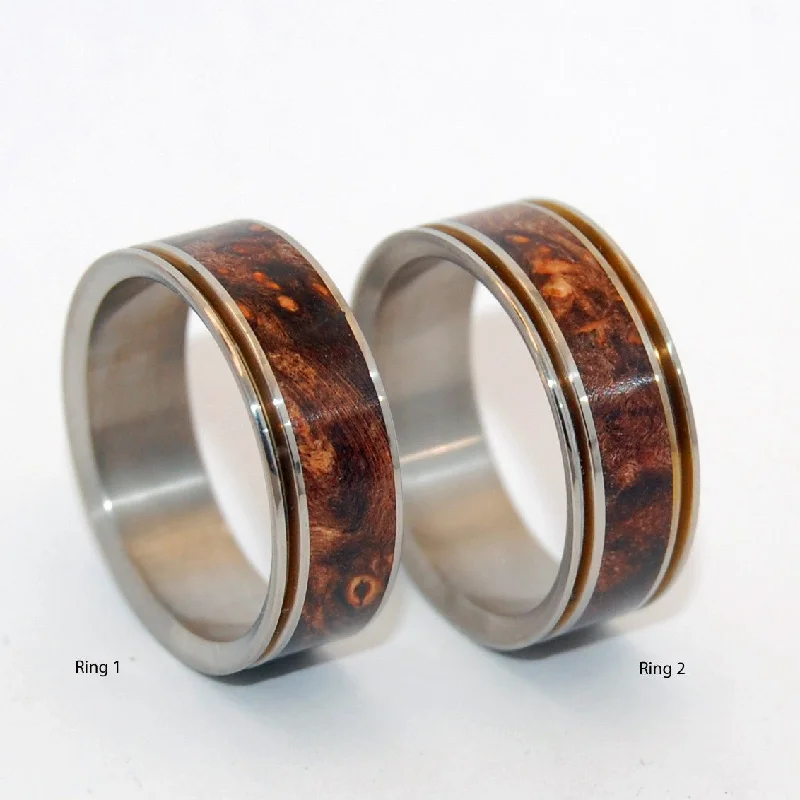 Rings with retro settings for vintage finger appeal -Miracles Happen | Dark Maple Wood & Titanium - Unique Wedding Ring Set