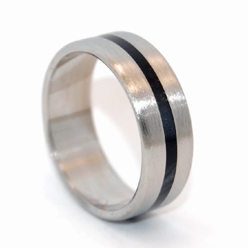 Retro rings with detailed bands for nostalgic appeal -O'connor | Men's Black Steel Wedding Ring